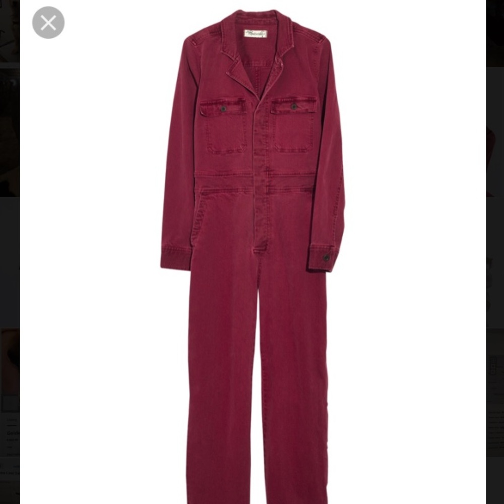 Madewell garmet dyed denim slim coverall jumpsuit